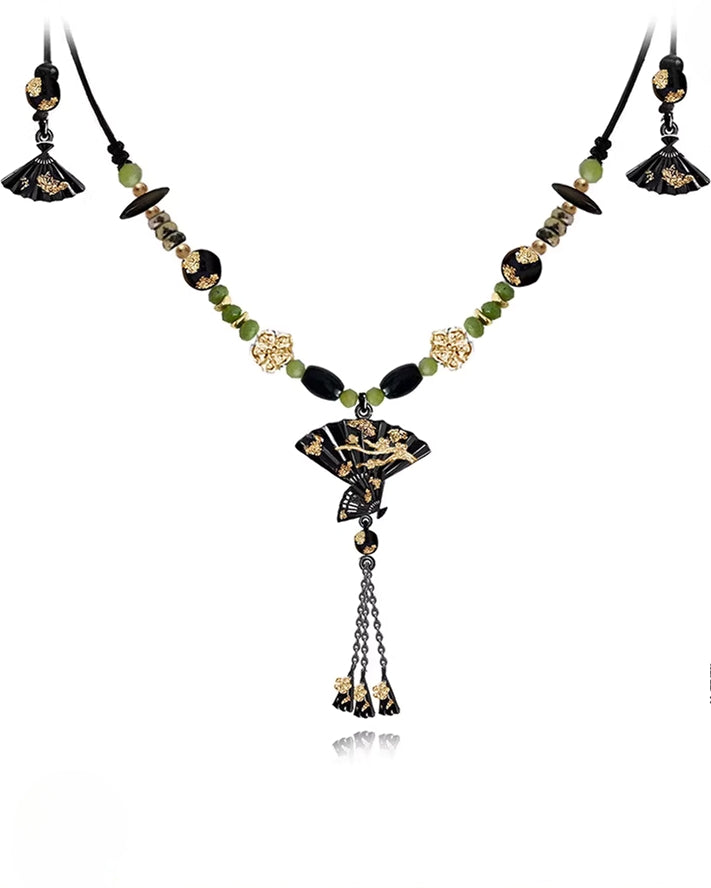 Fragrance Fan Flower Necklace 03