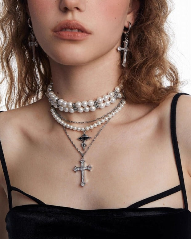 Star Layer Cross Necklace