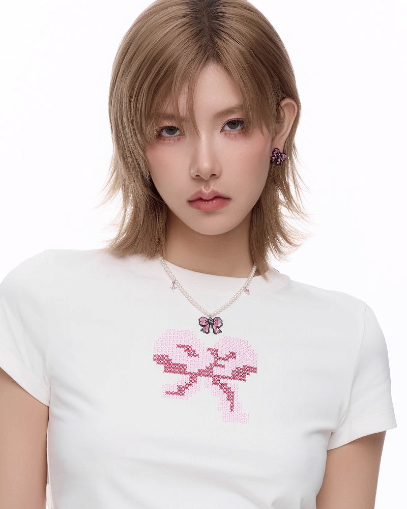 Pixel Bow Earrings