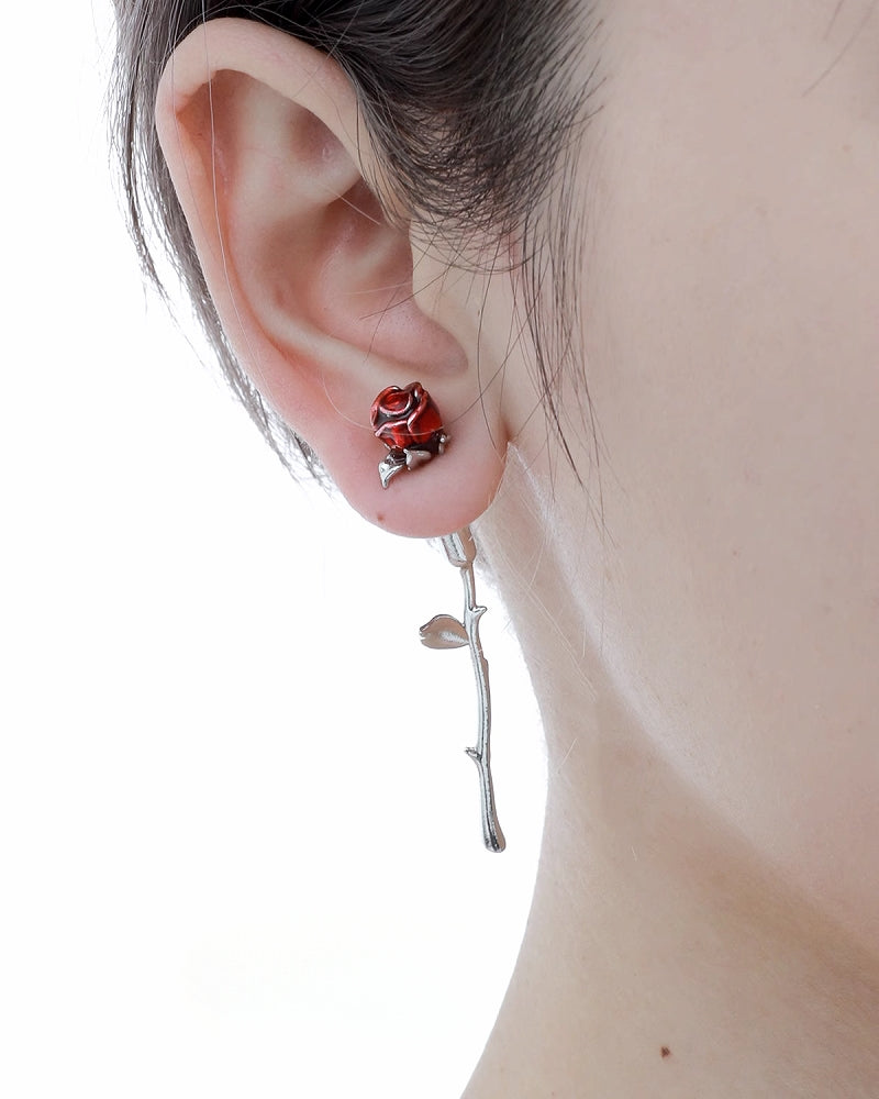 Forbidden Rose Blue Earrings