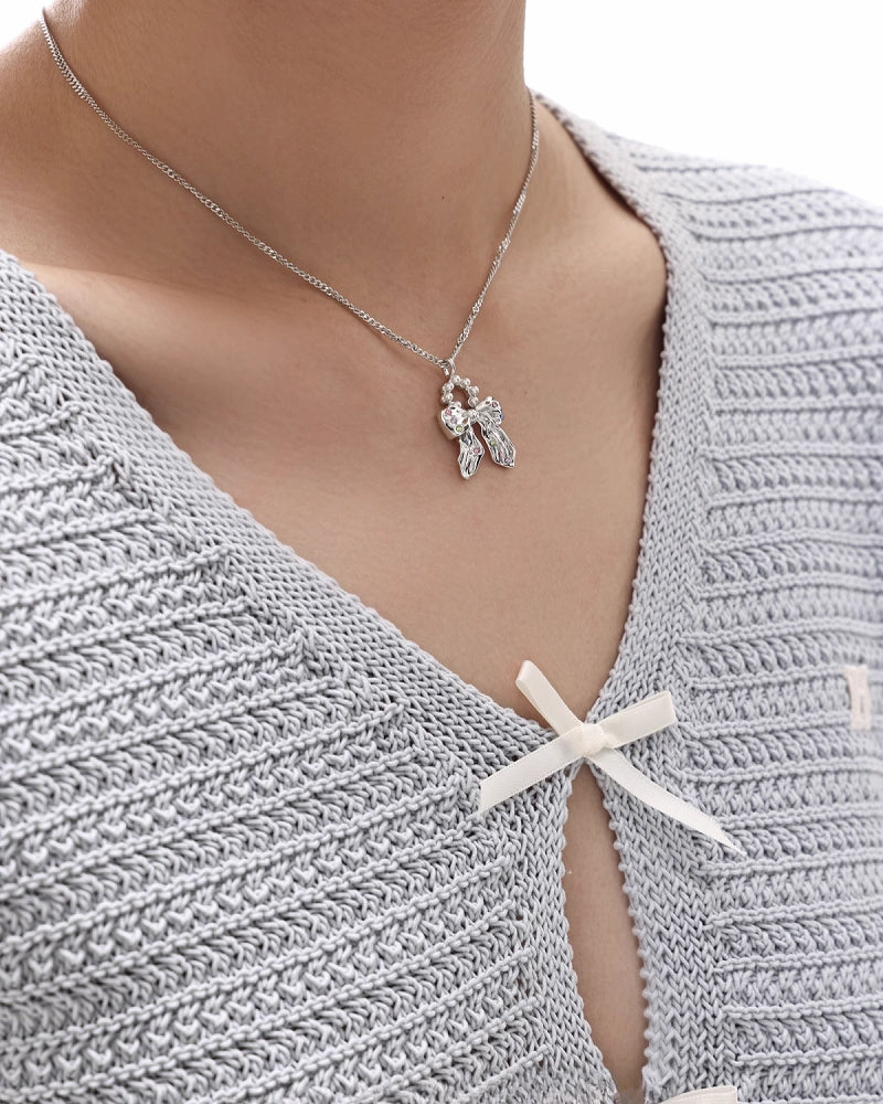 Silk Scarf Bow Knot Necklace