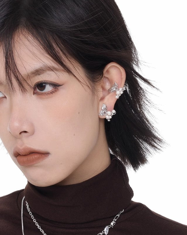 White Butterfly Earrings