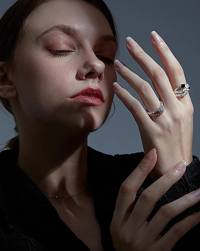 Lunar Eclipse Stone Branch Hollow Ring