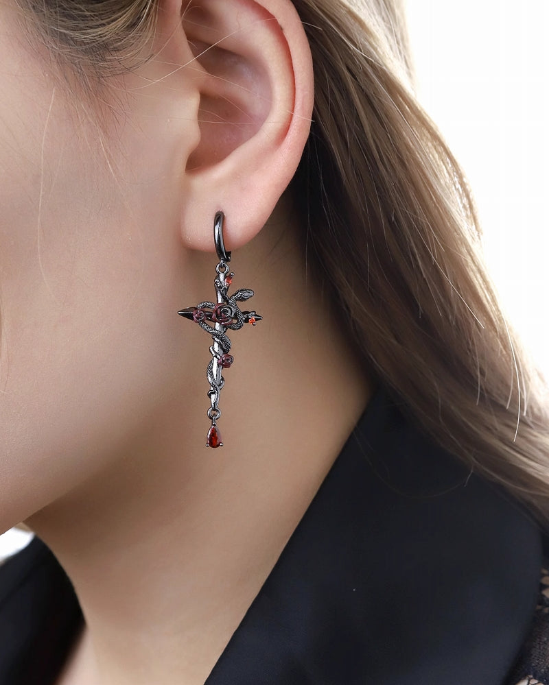 Snake Dance Rose Earrings 04