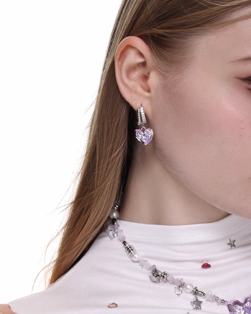 Purple Love Earrings