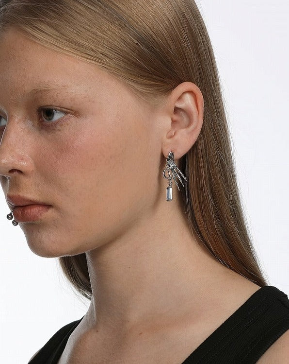 The X-Files Skeleton Holding Square Earrings