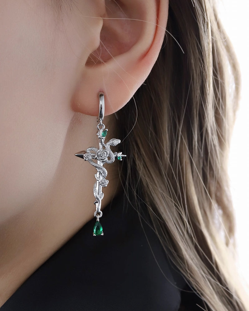 Snake Dance Rose Earrings 04