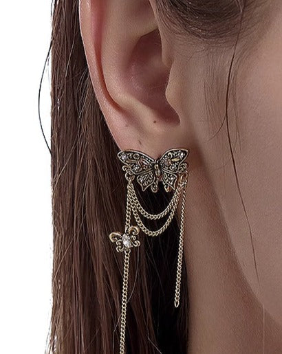 Nostalgia Butterfly Tassel Earrings