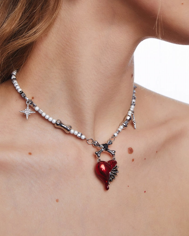 Bone Heart Necklace 01