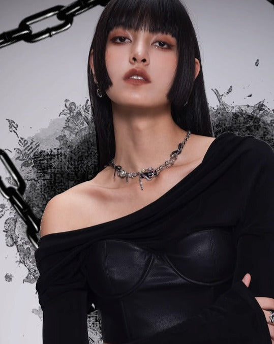 Punk Love Leather Necklace