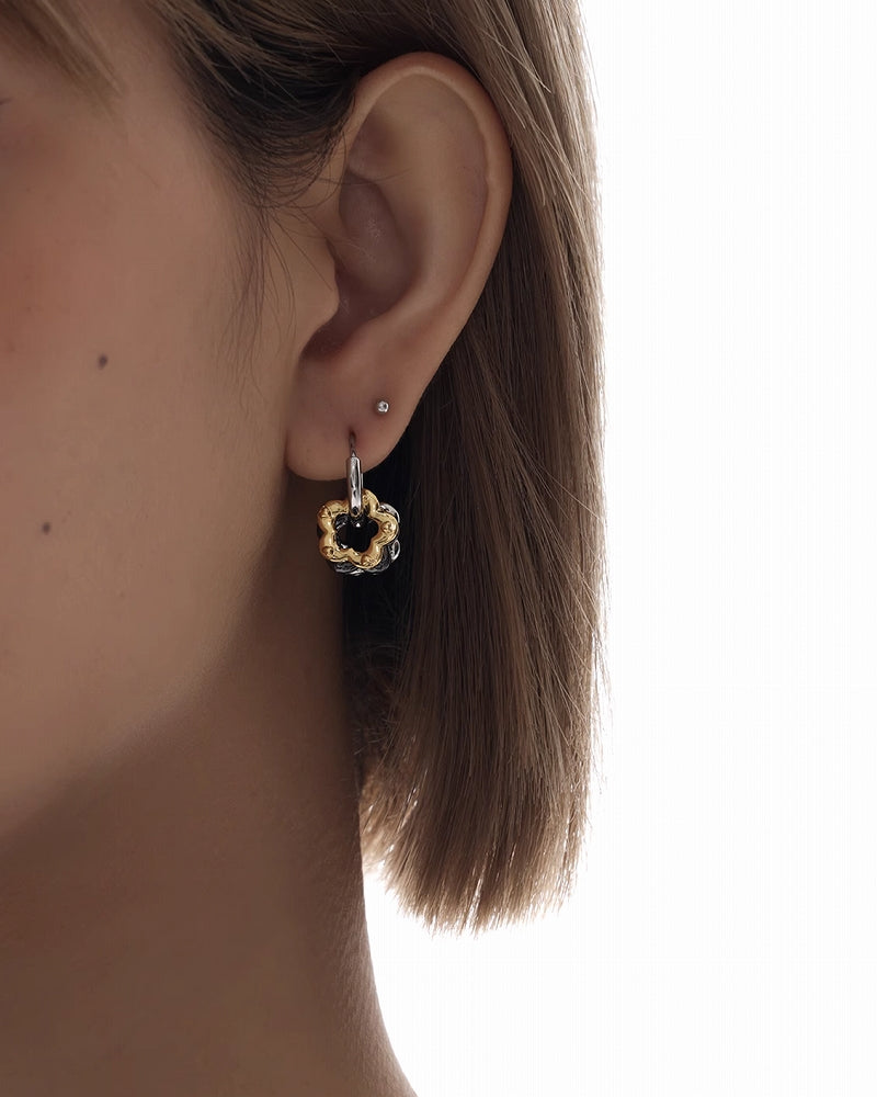 Small Flower Three Color Earrings