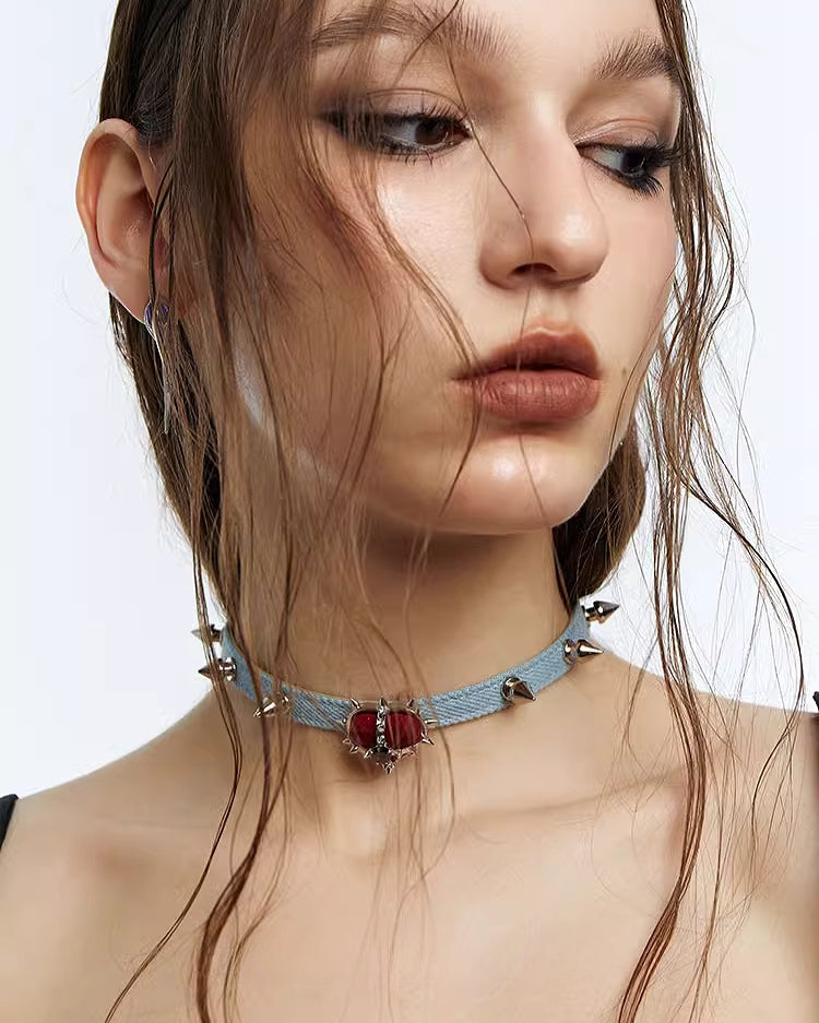 Evil Girl Red Heart Choker
