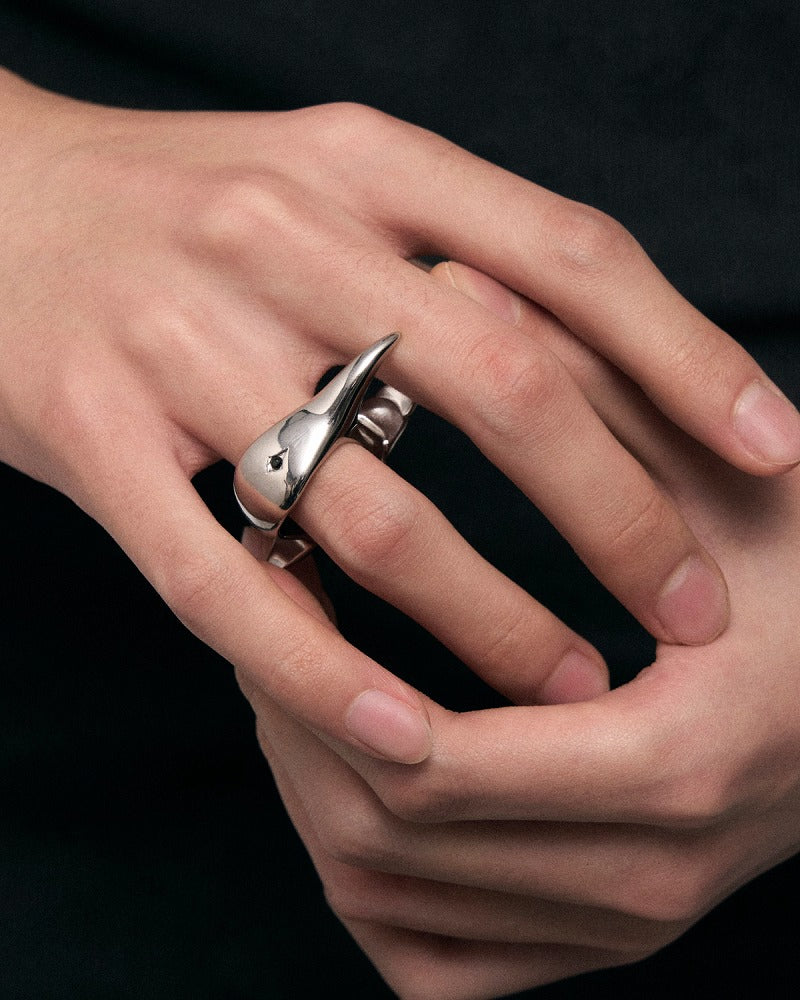 Three Snake Black Ring
