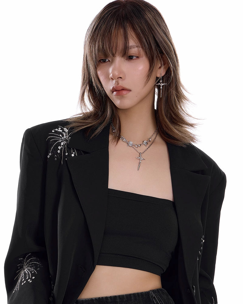 Rose Cross Earrings