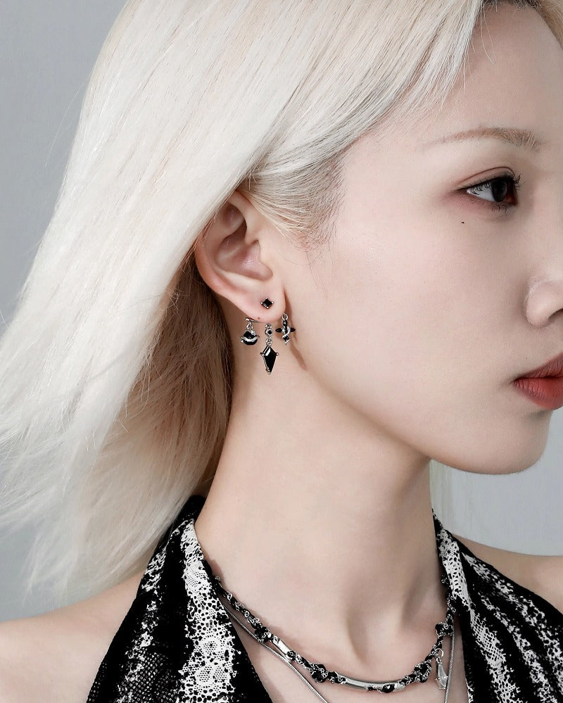 Twin Snake Cross Earrings