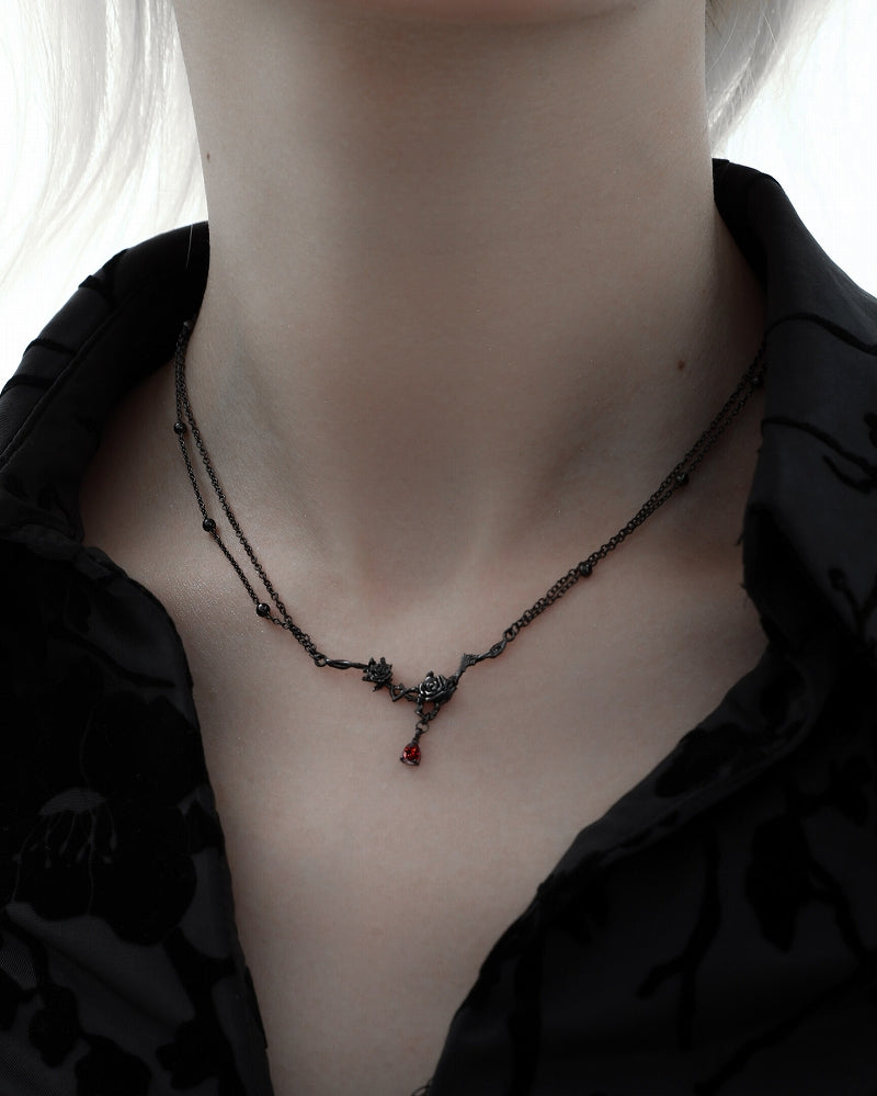 Dark Rose Layer Necklace