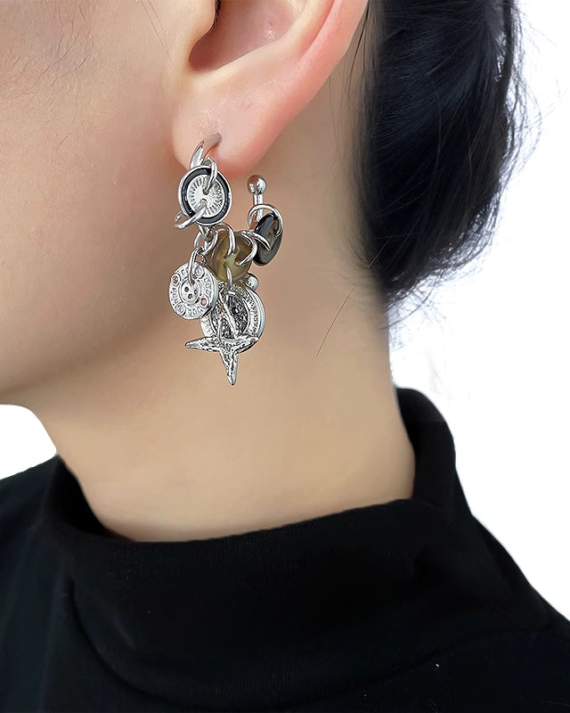 Nostalgia Star Button Earrings