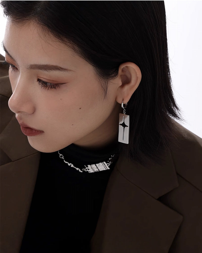 Twin Cross Plated Earrings