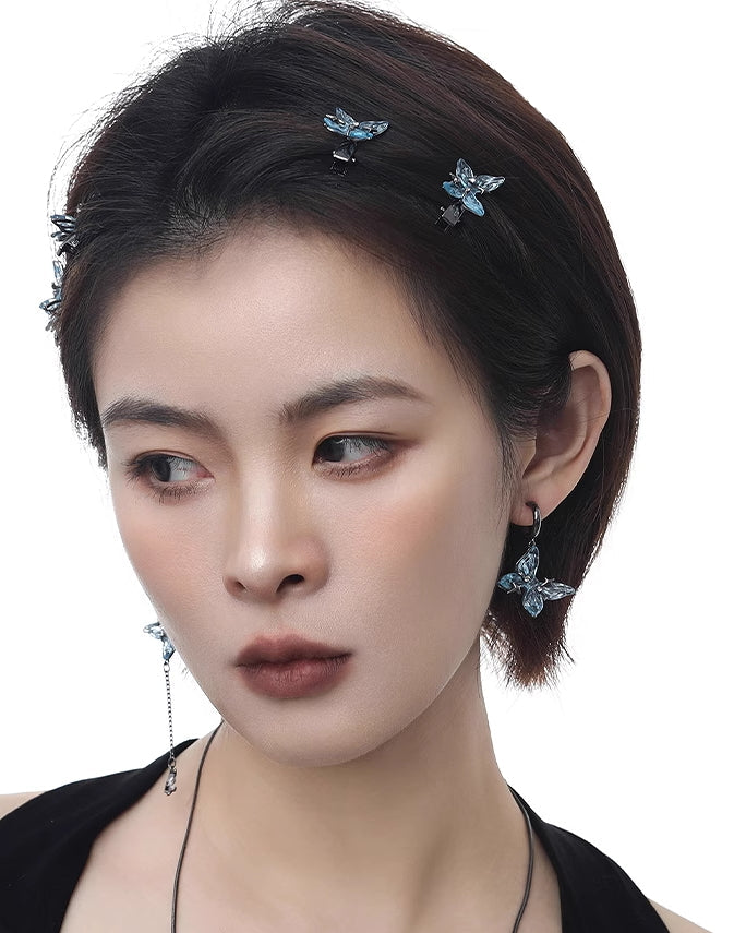 Ice Blue Butterfly Hair Clip