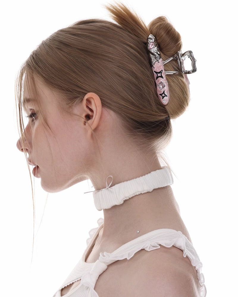 Graffiti Star Splicing Hair Clip