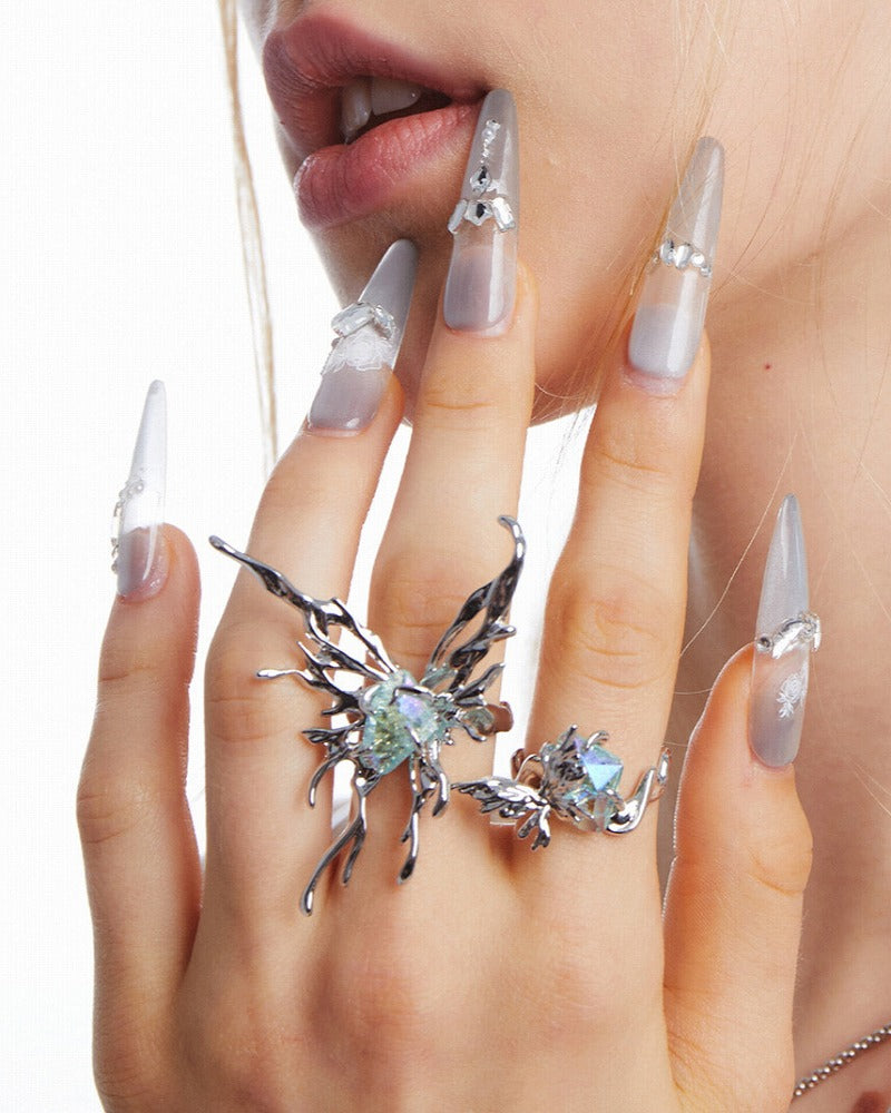 Ice Butterfly Streamer Ring