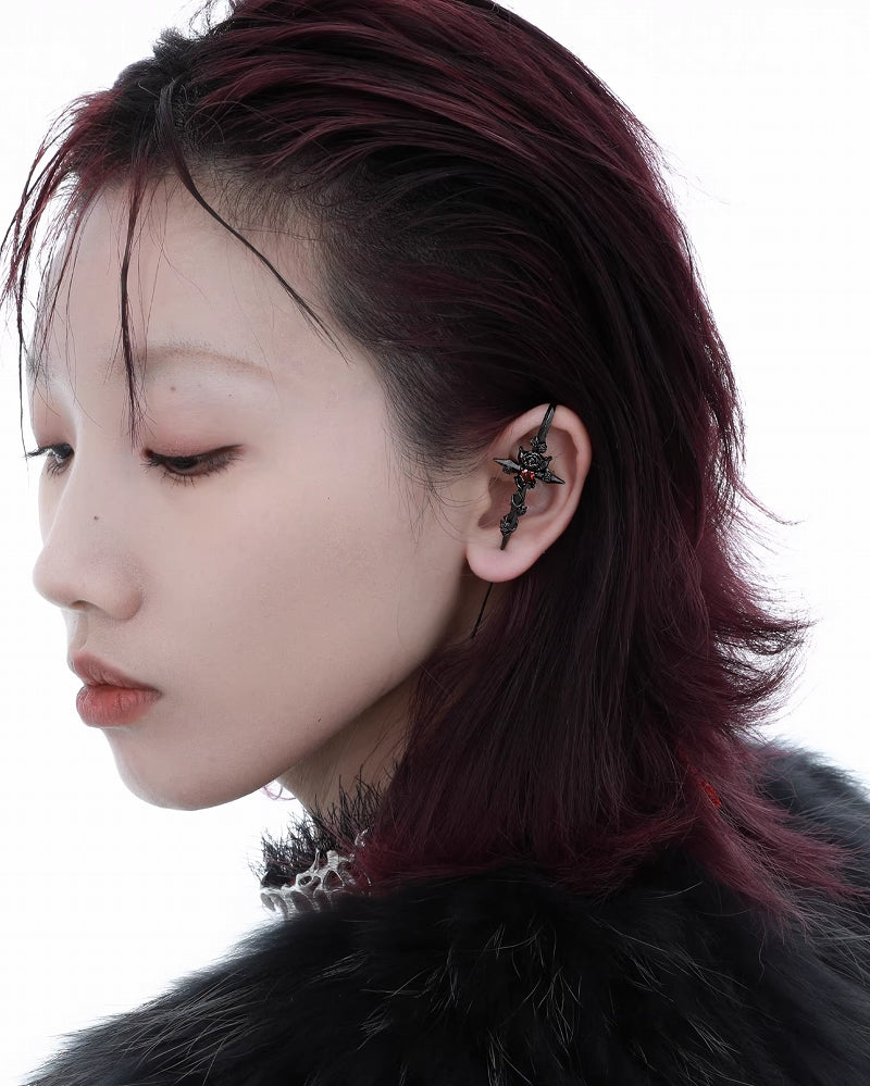Forbidden Rose Red Heart Earrings