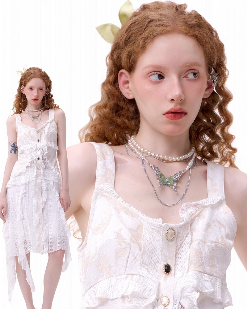 Mint Green Butterfly Layer Necklace