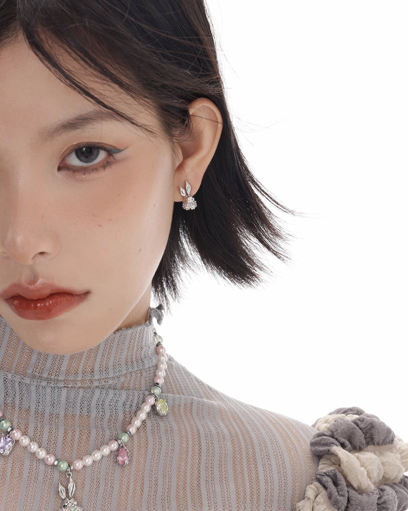 Secret Small Flower Rabbit Earrings02