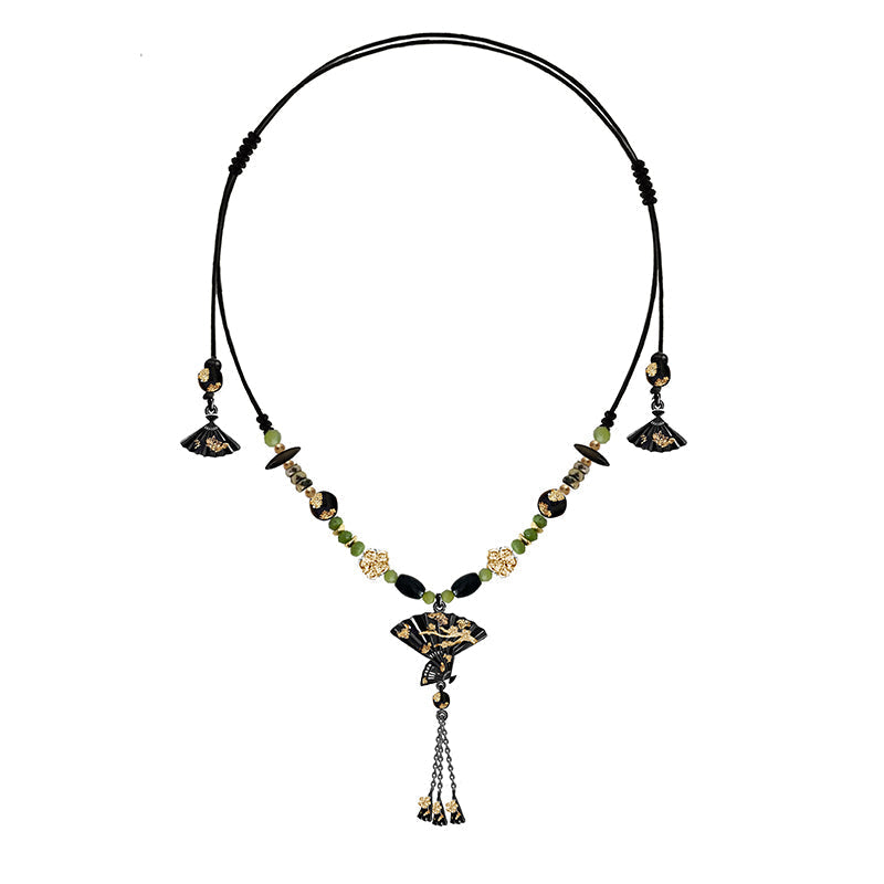 Fragrance Fan Flower Necklace 03