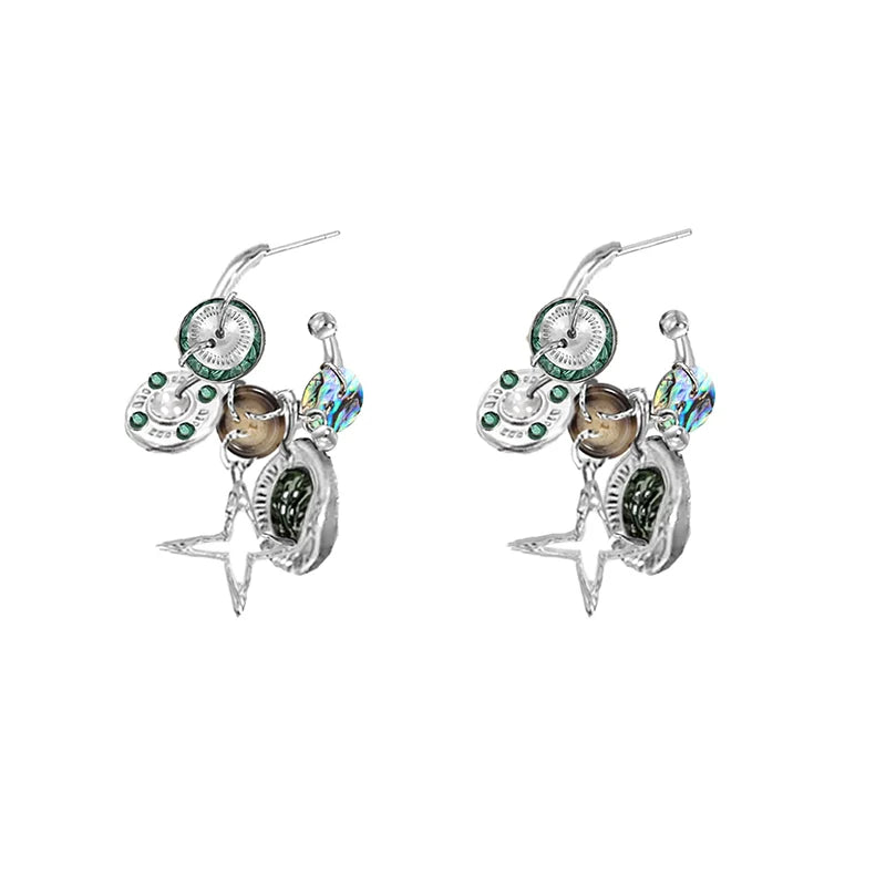 Nostalgia Star Button Earrings