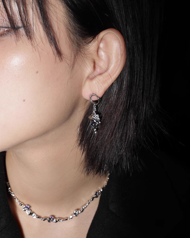 Temple Colorful Flare Stone Earrings01